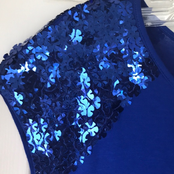 Ted Baker London Blue Sequined Top NWOT - Picture 3 of 6